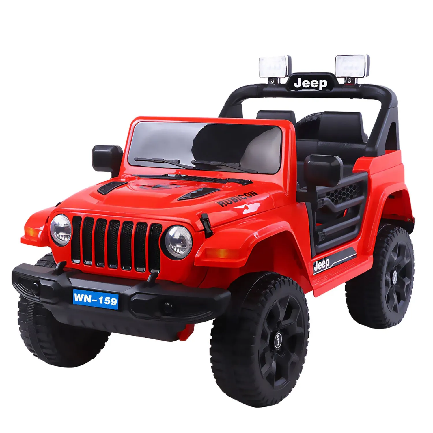 Baby Moo 4X4 Battery Operated Electric Ride On Jeep With Rechargeable 12V Battery, Remote Control Double Seat - Red